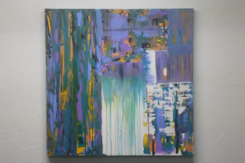 Large Purple & Teal Abstract Local Art