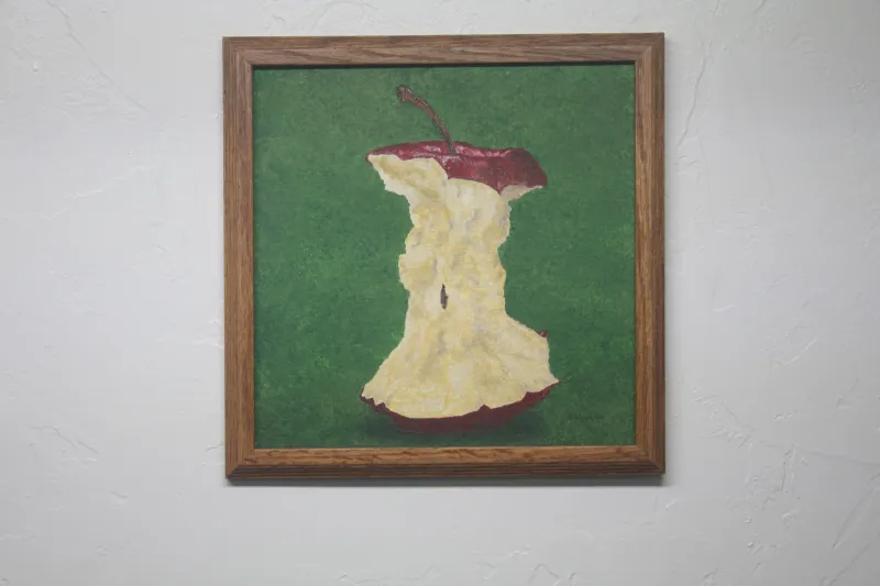 Framed Apple Core Painting Juan Baldor