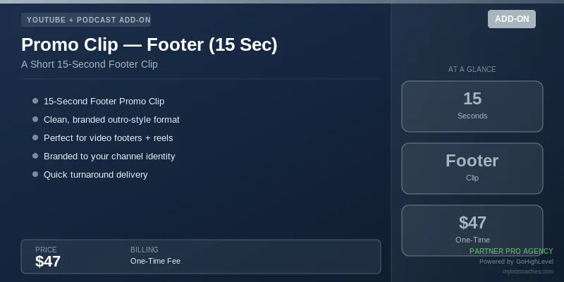 YouTube Promo Clips - Footer 