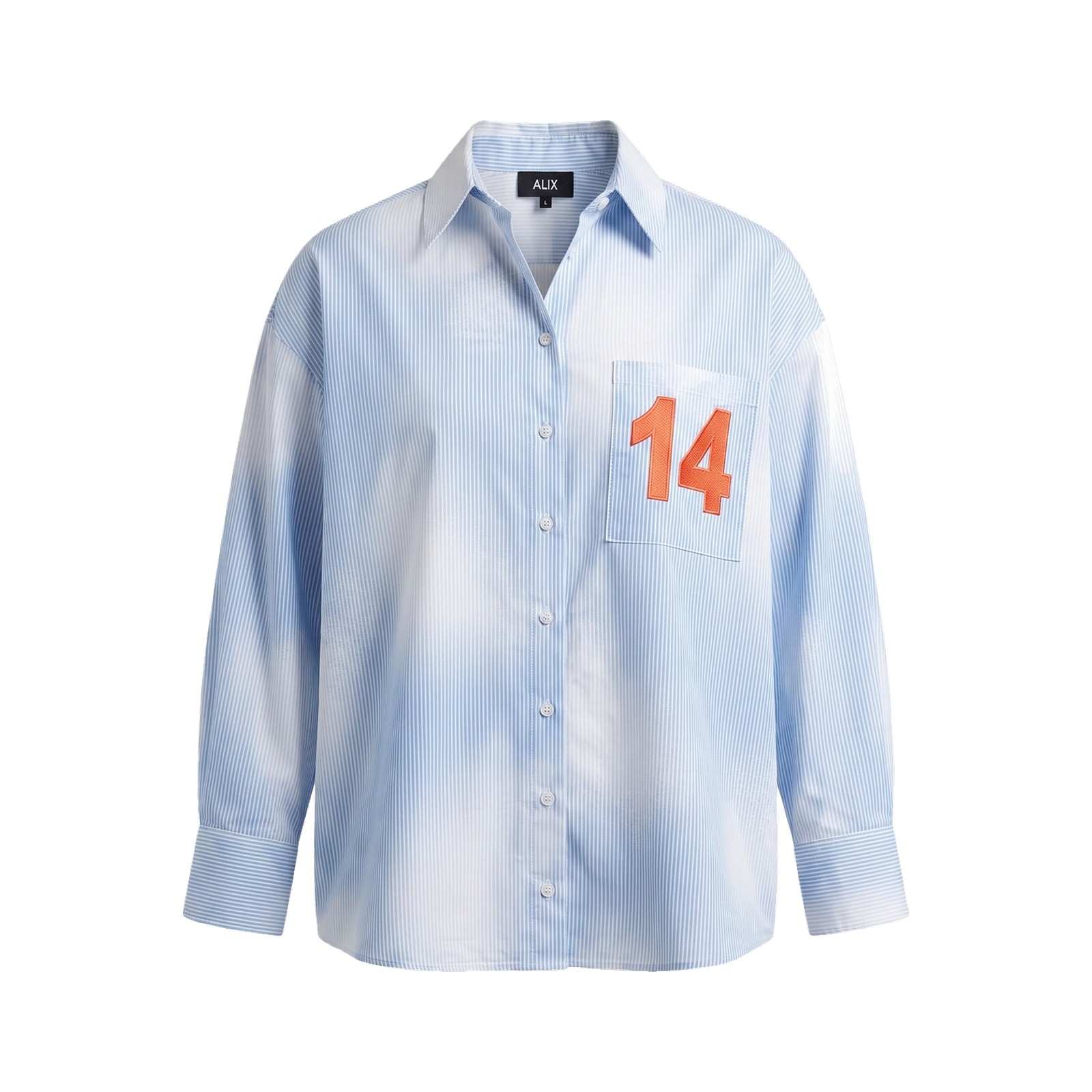 ALIX Gebleichte Streifenbluse „14“ – Soft Blue