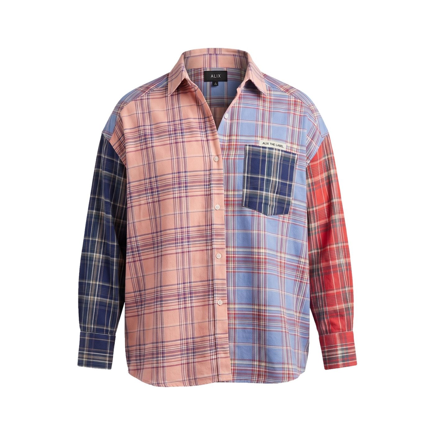 ALIX Patchwork-Karohemd „Team Alix“ – Multicolor