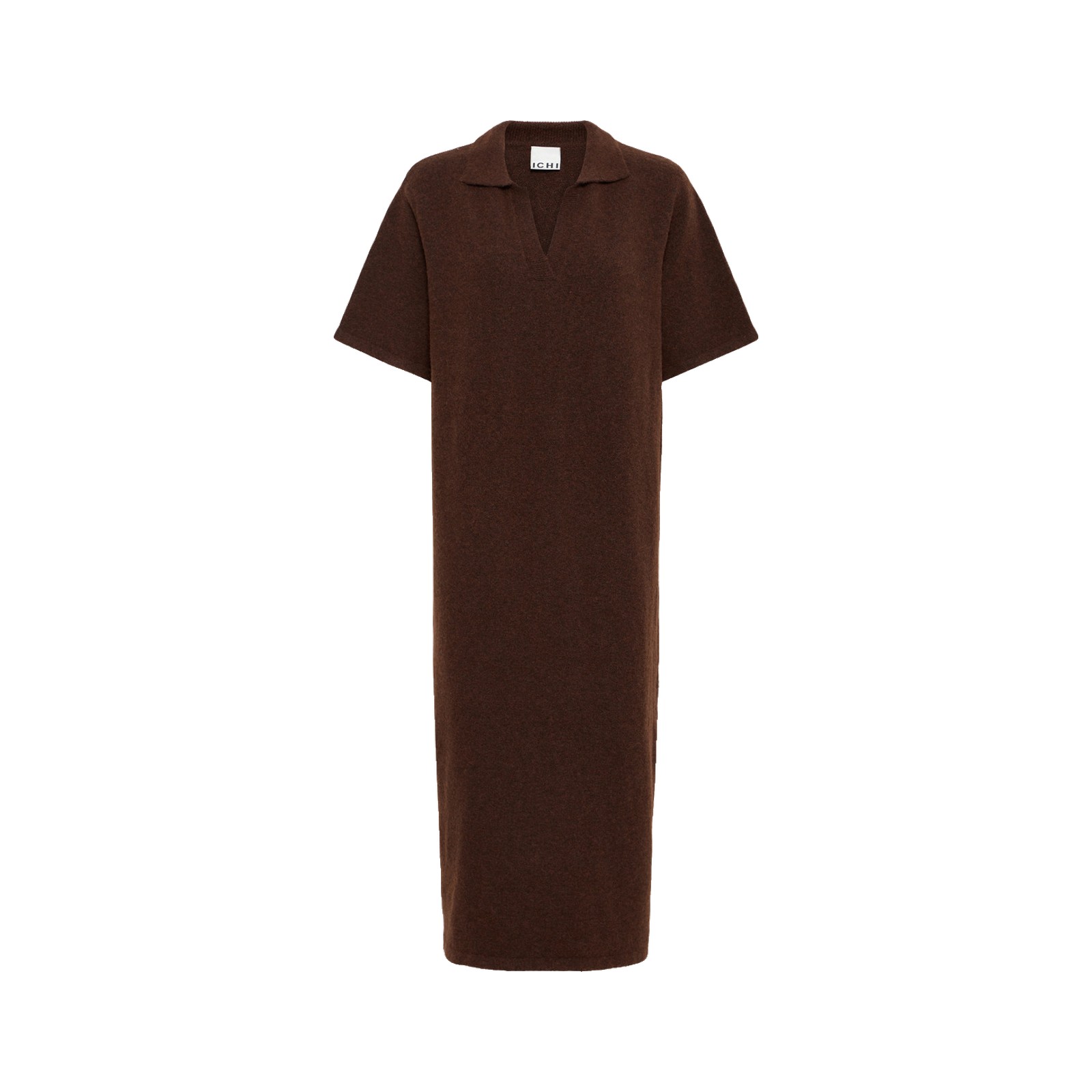 ICHI Strickkleid Dasila Polokragen Braun