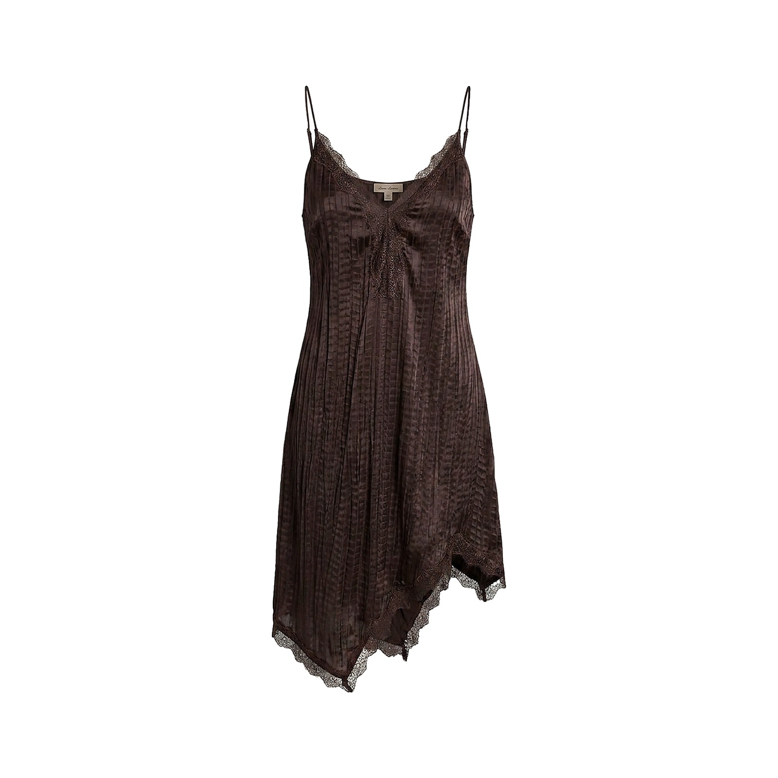 Sofie Schnoor Kleid „WinonaSW“ – Satin, asymmetrisch, Dark Brown