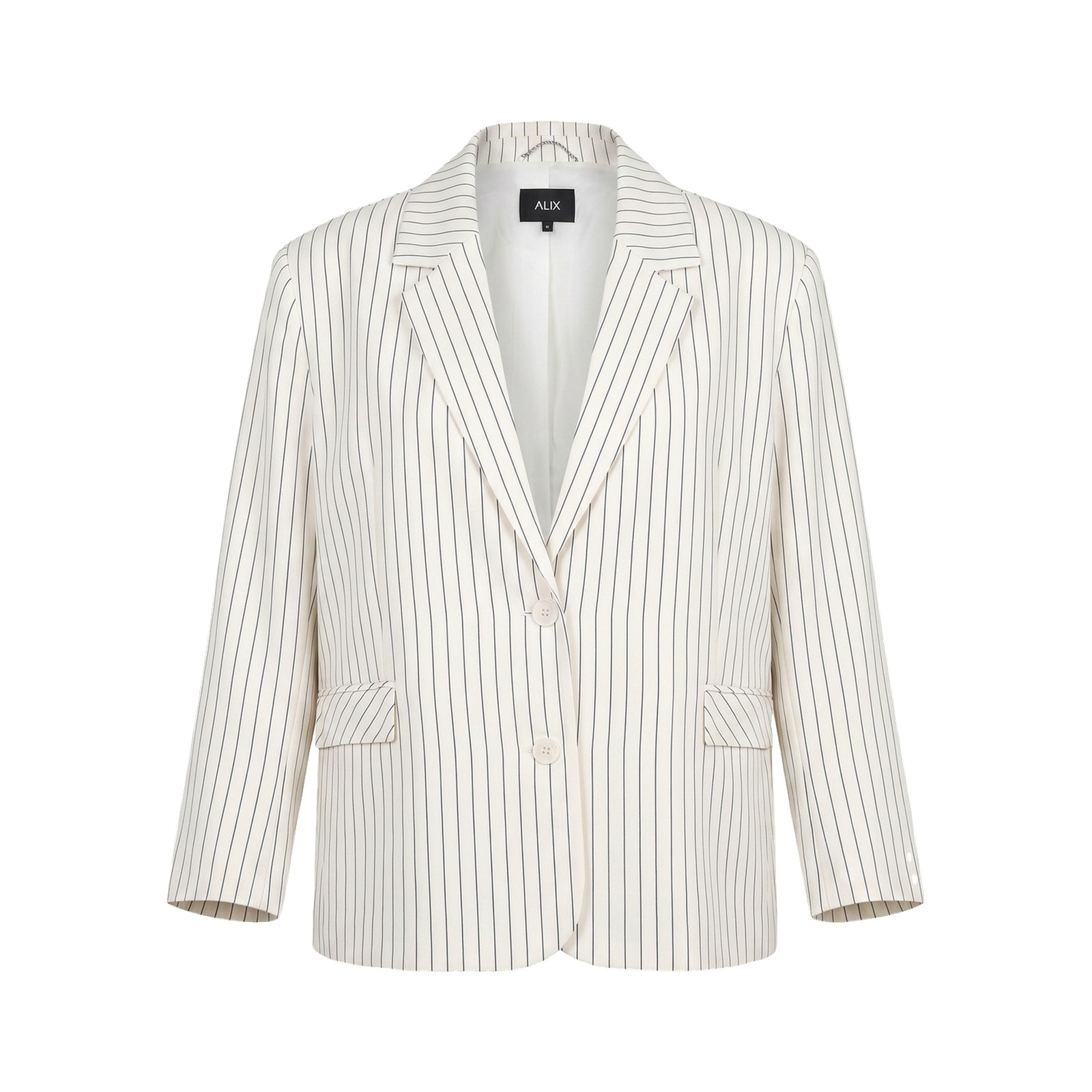 ALIX Cropped Blazer mit Nadelstreifen – Soft White
