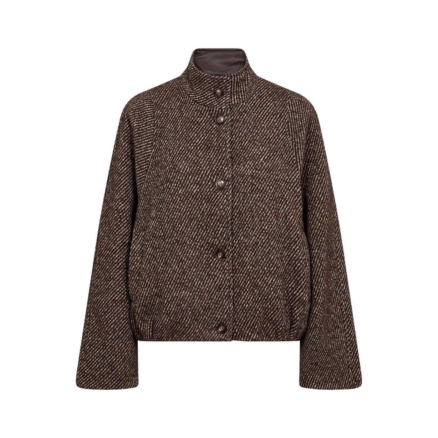 CoCouture Jacke Sacha Ballonform Dunkelbraun