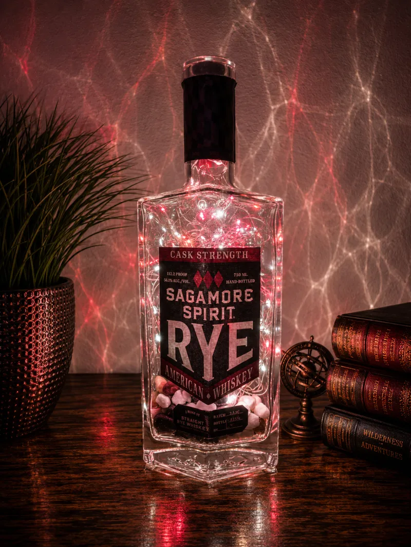 Sagamore Spirit Rye Bottle Lamp – Repurposed Whiskey Bottle Home Décor