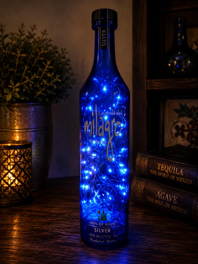 Milagro Silver Tequila Fairy Light Bottle Home Décor