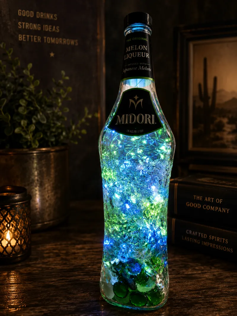 Midori Melon Liqueur Fairy Light Bottle Home Décor