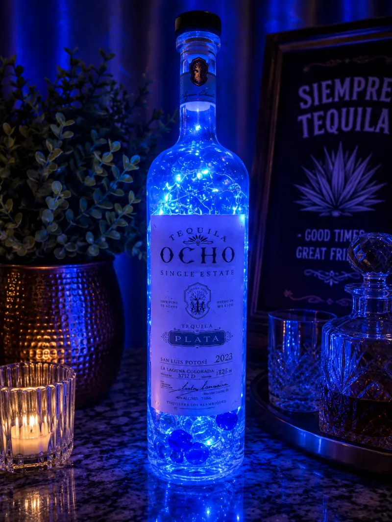 Ocho Tequila Fairy Light Bottle Home Décor