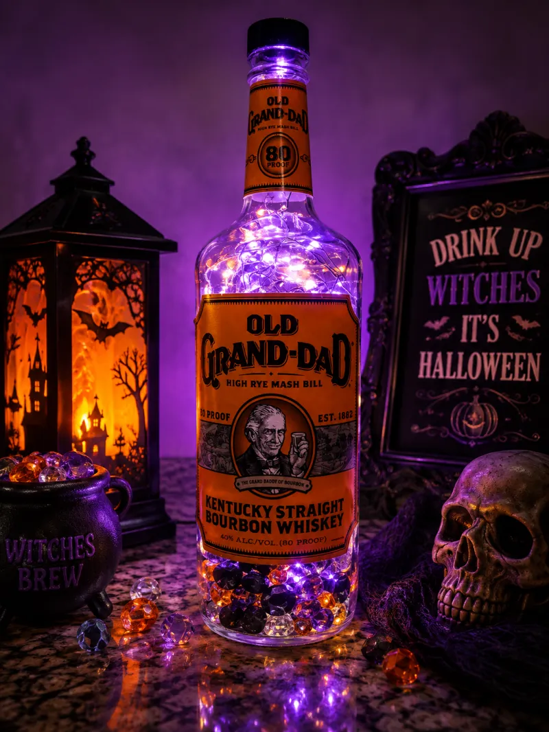 Old Grand-Dad Fairy Light Bottle Home Décor