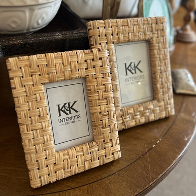 Basket Weave Cane Photo Frame 