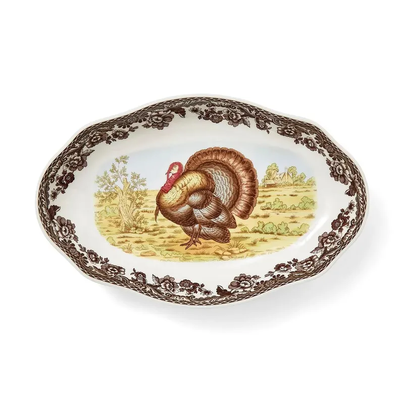 Spode Woodland Turkey Pickle Dish  