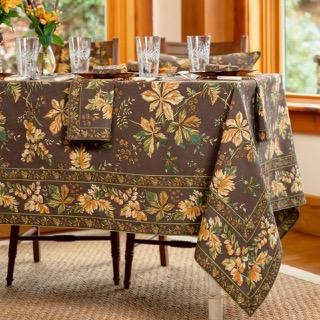 April Cornell Adirondack Tablecloth - Chocolate 60" x 108"