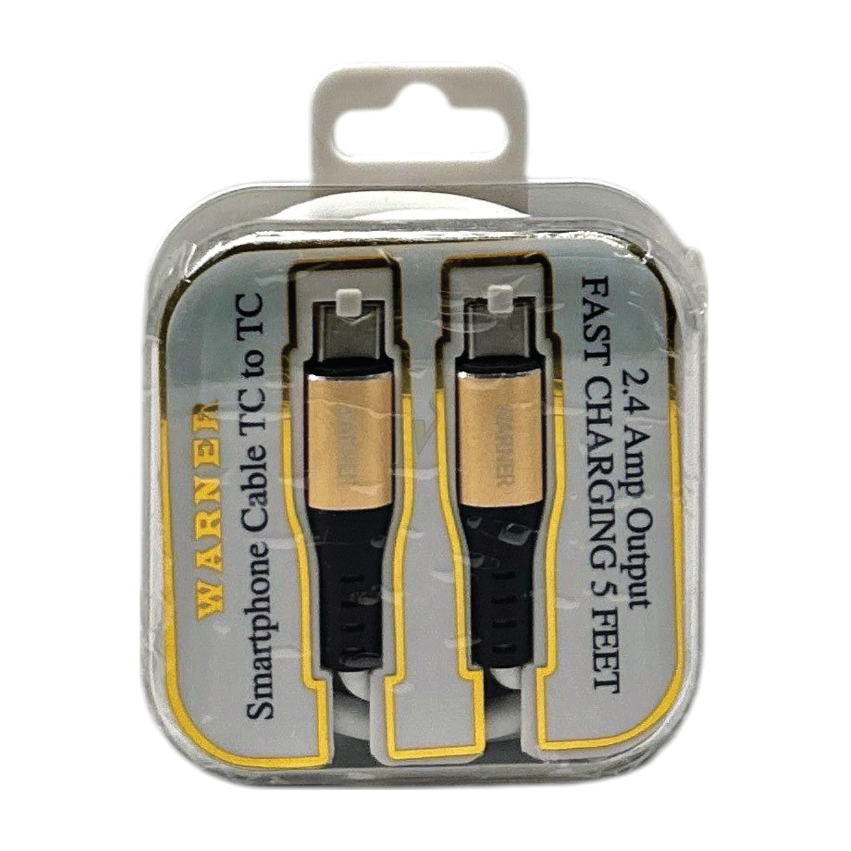 Warner Quick Charging Cable C-C 5FT – 12 Count Wholesale Pack