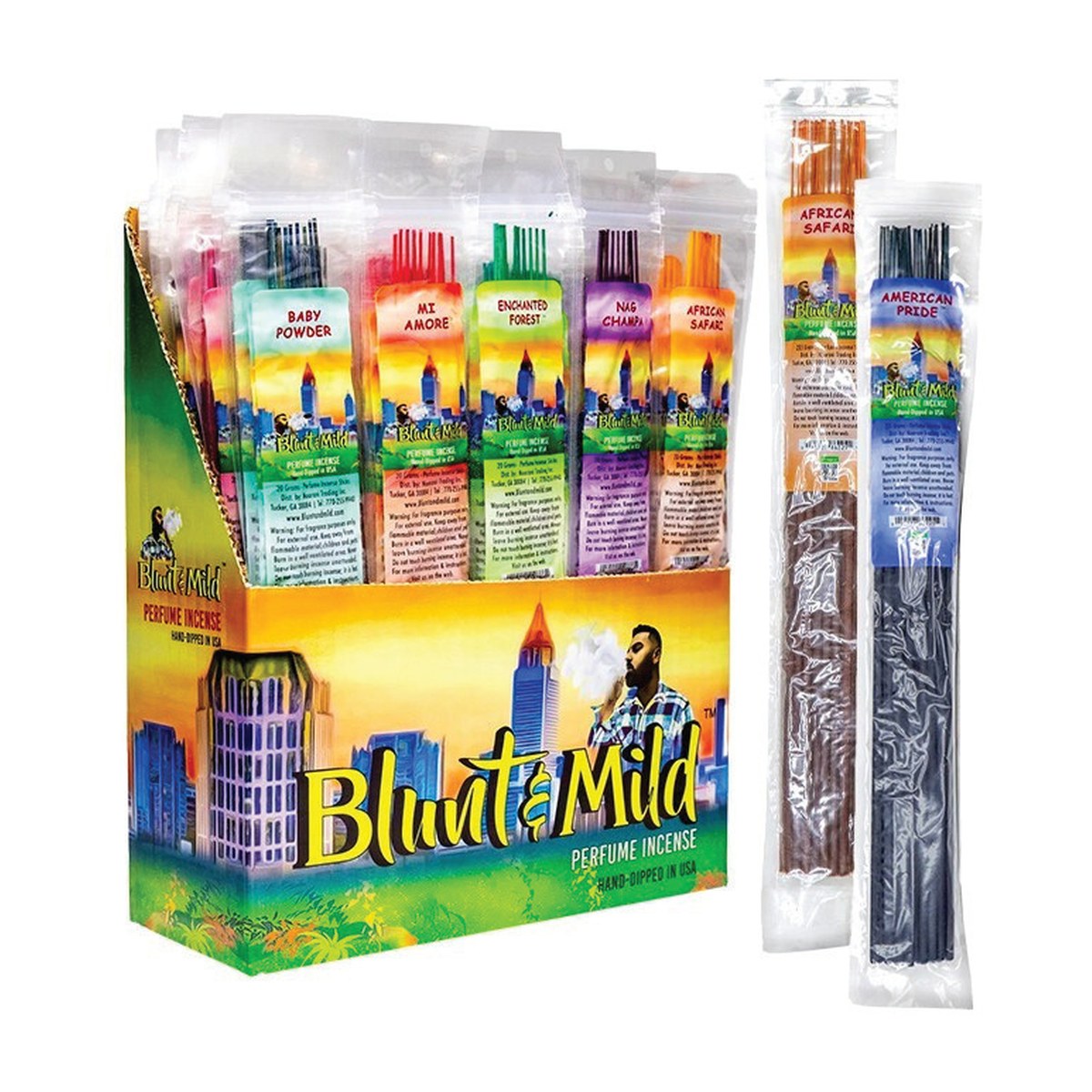 Blunt & Mild Incense Display – 72 Count Wholesale Pack