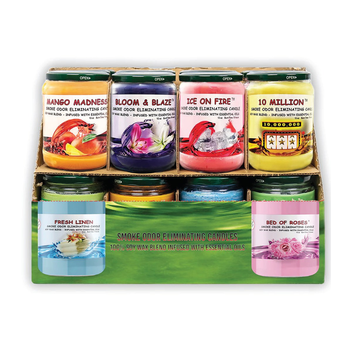 Smoke Odor Eliminating Blunteffect Candles – 24 Count Wholesale Pack