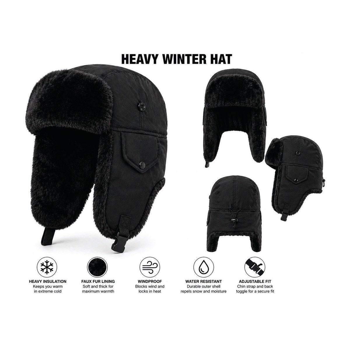 Heavy Winter Hat �� 12 Count Wholesale Pack