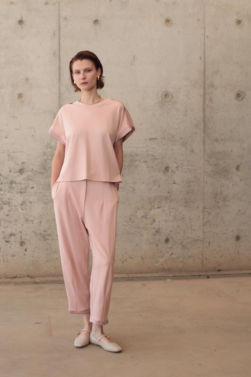 ELEGANT CO-ORD SET WITH RELAXED FIT TOP AND TAILORED TAPERED PANTS