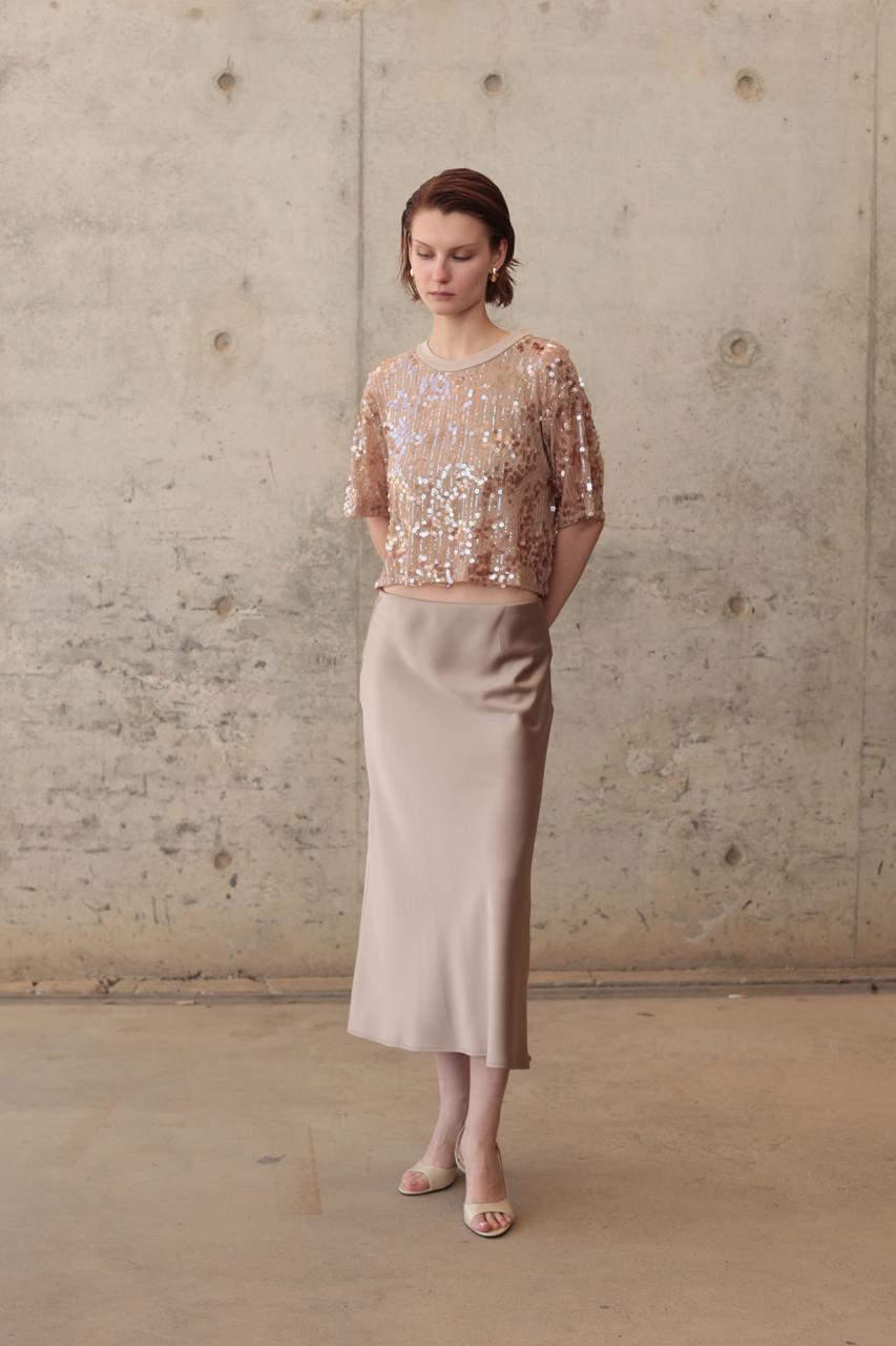 SATIN MIDI SKIRT 