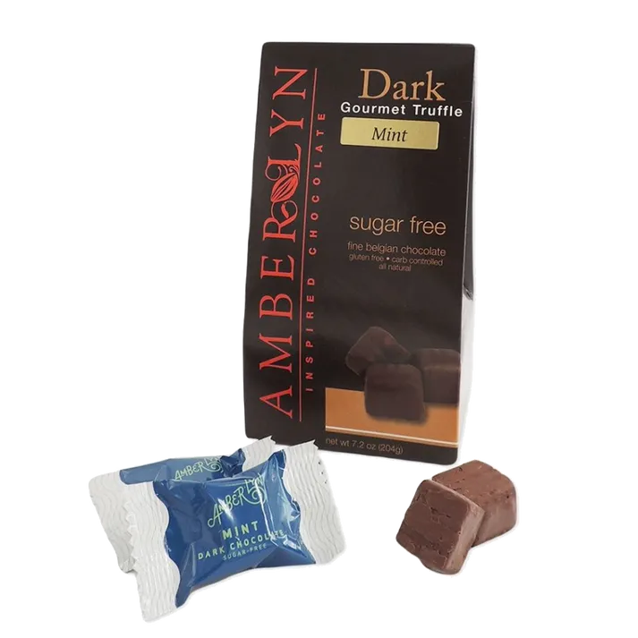 Amberlyn Dark Chocolate Mint Truffles Sugar-free Mint Soft Center Dark Chocolate - 204g