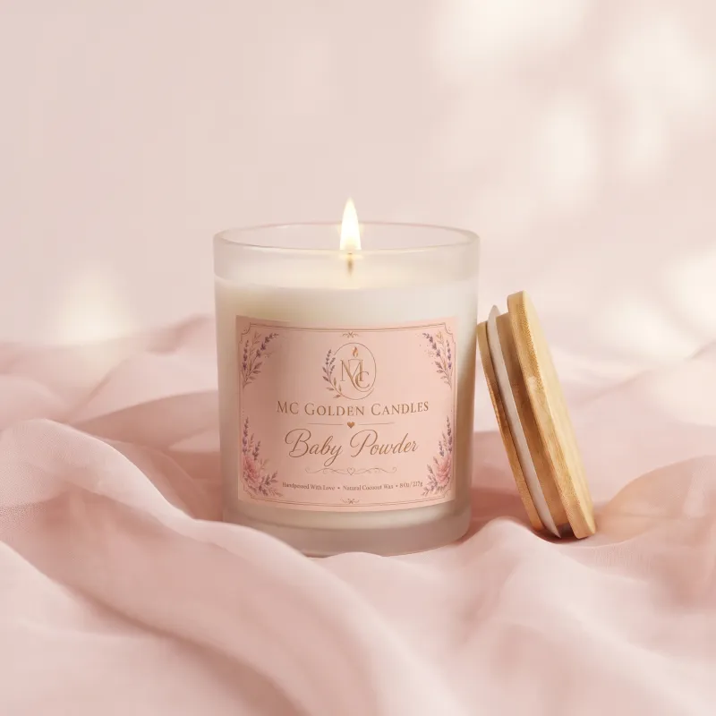 Baby Powder Natural Coconut Wax Candle – 8 oz / 227 g