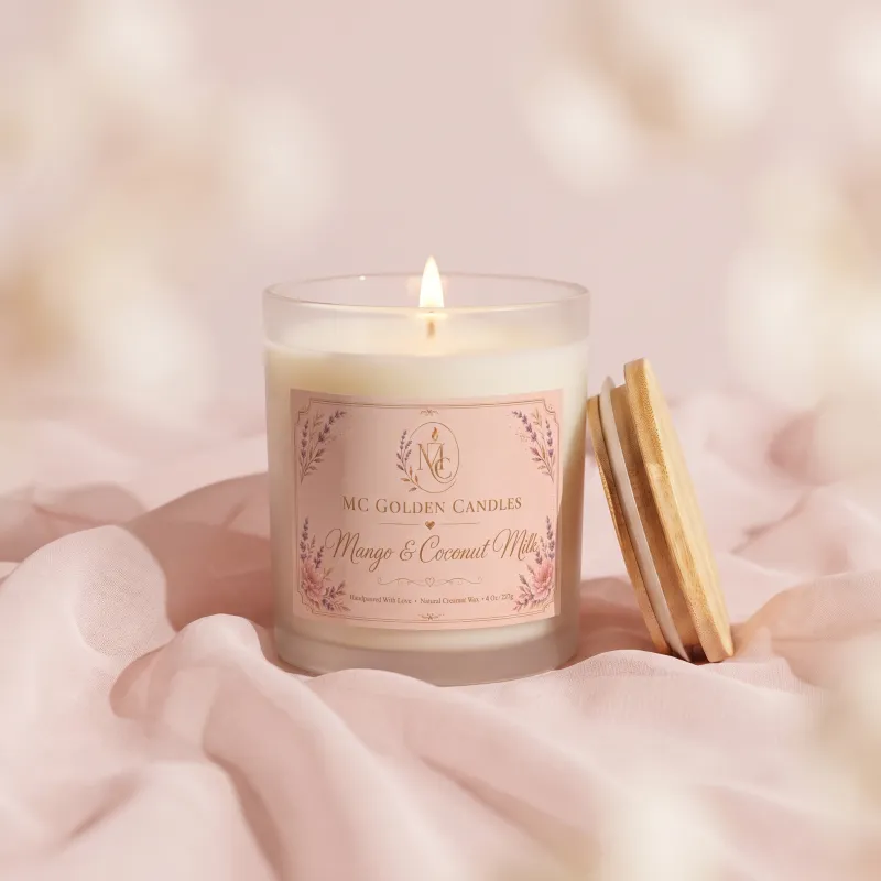 Mango & Coconut Milk Natural Coconut Wax Candle – 8 oz / 217 g