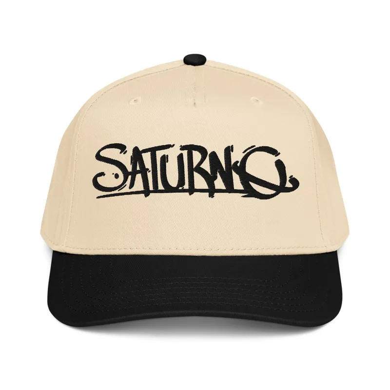 White/Black Hat w/ Black Saturno Logo
