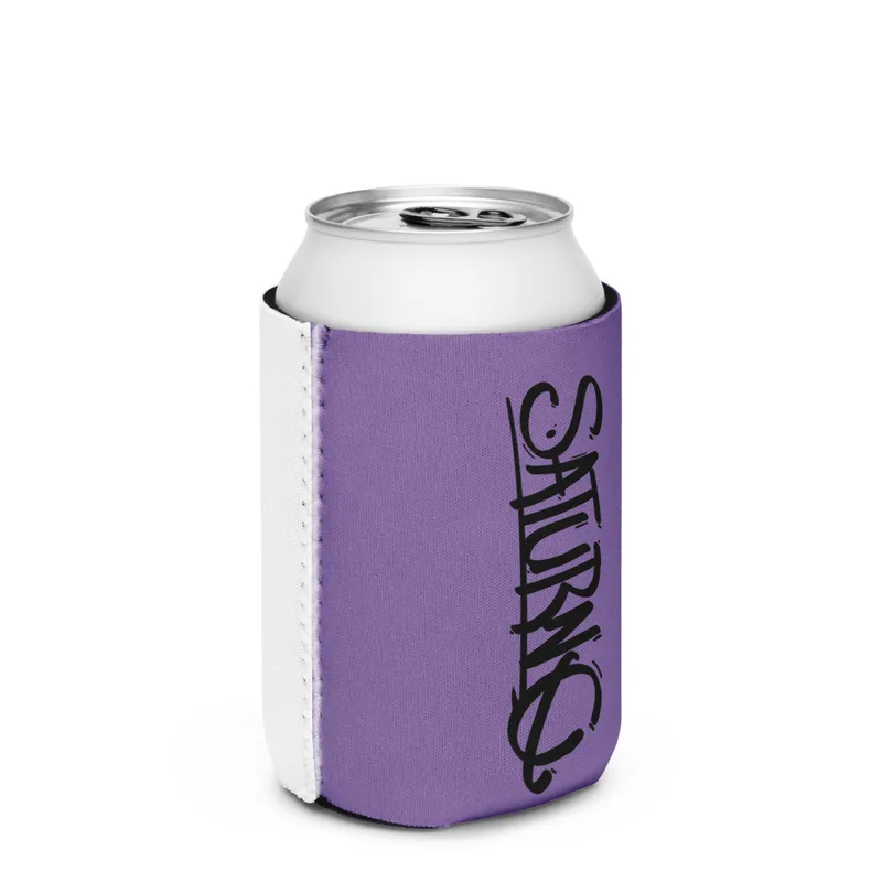 Can Cooler Half n' Half (Purple&White) w/ Black Saturno Logo