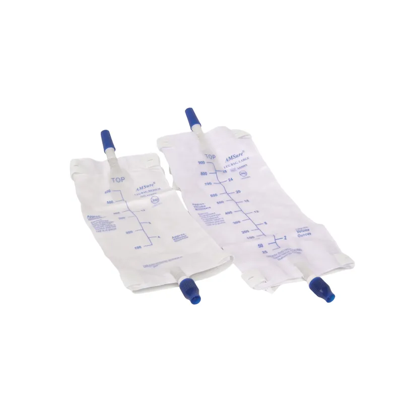 Leg Bag, 900mL Large, Bottom Draining, Anti-Reflux Valve with Twist Turn valve, with 2 Pre-Assembled Straps, Sterile Fluid Path