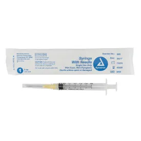 Syringe & Needle, Luer Lock, 3cc, 20G x 1′, 100/bx
