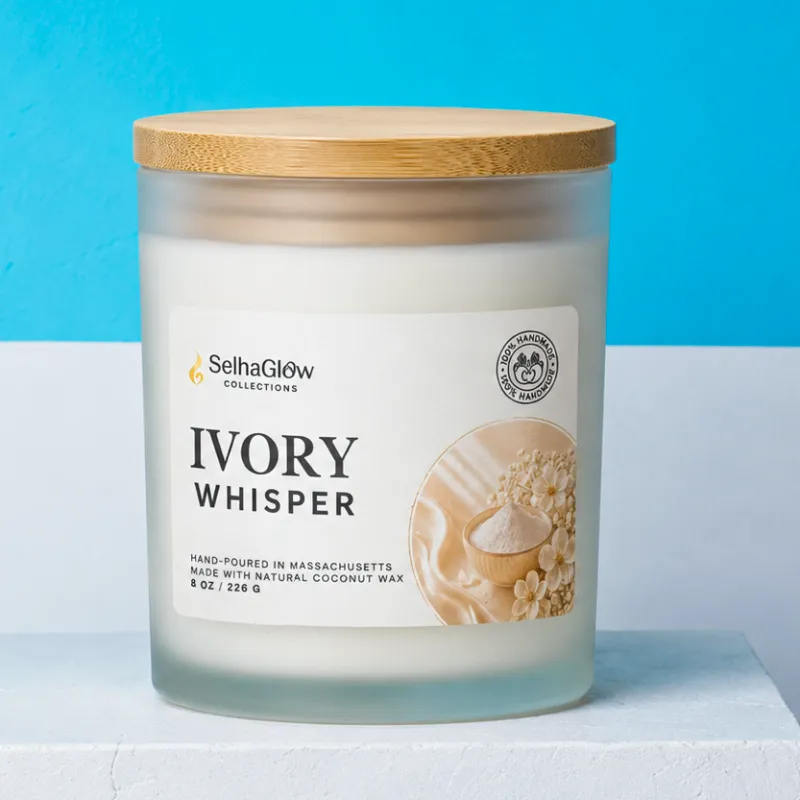Ivory Whisper Candle – 8 Oz Soft Clean Scented Candle