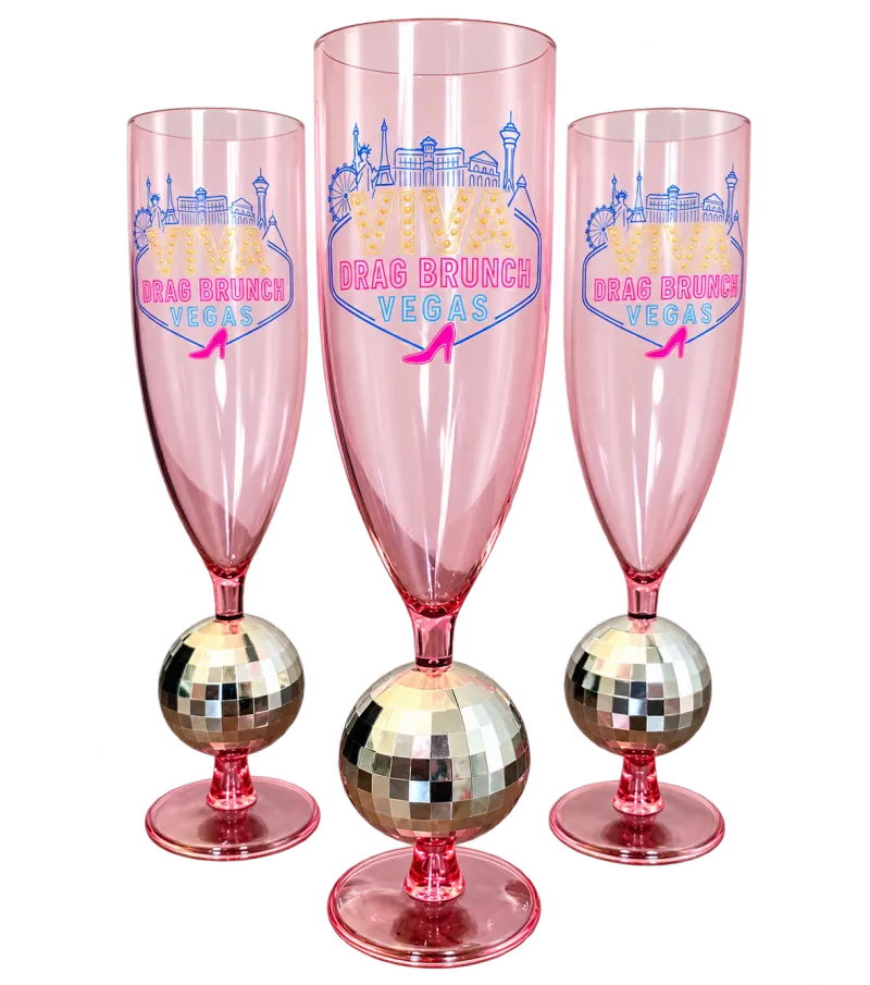 Disco ball Champagne Glass