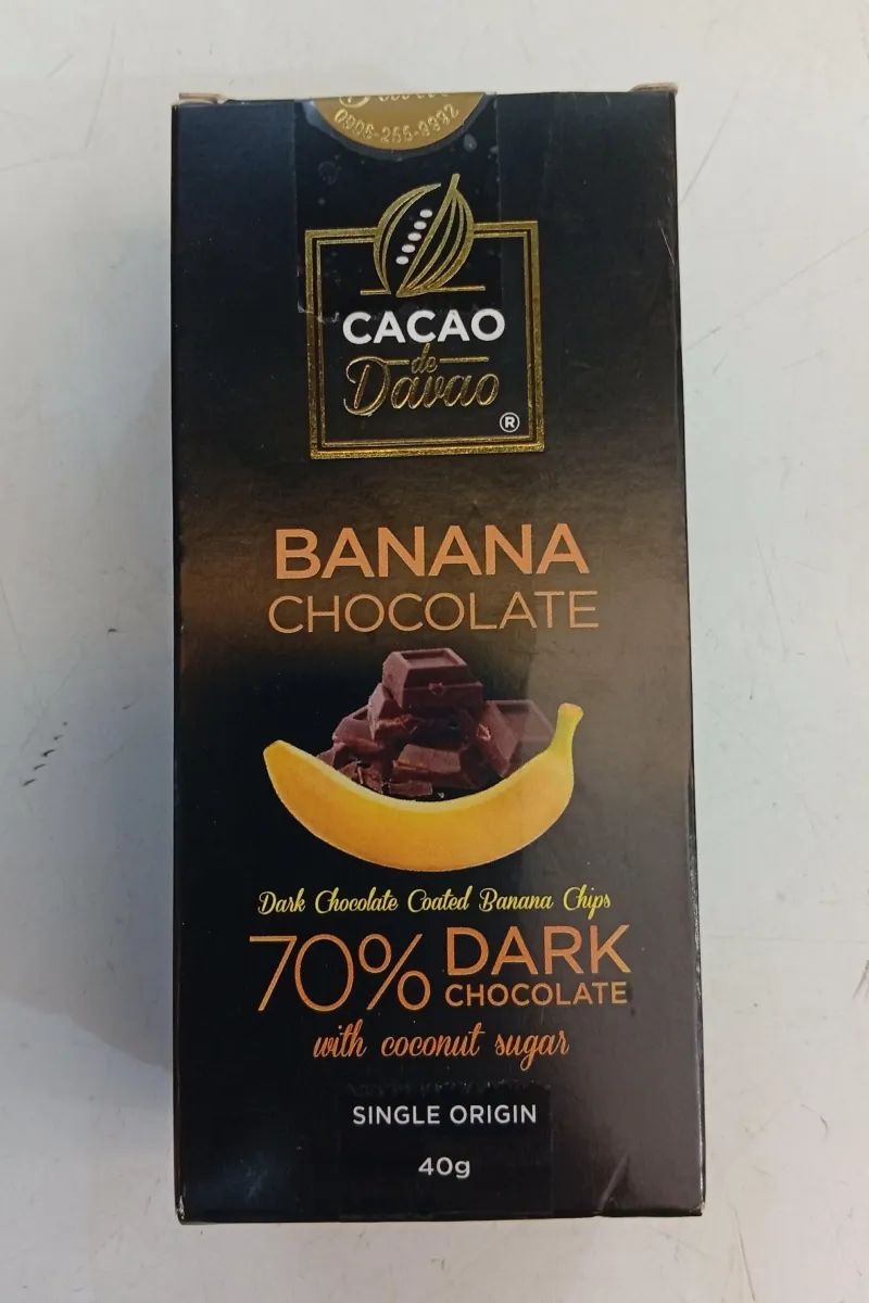 Cacao de Davao 70% Dark Chocolate Coated Banana Chips | CALLETS / BAR