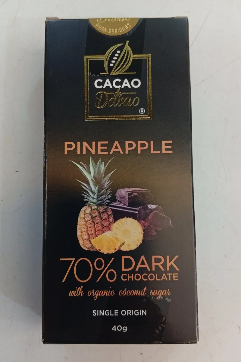 Cacao de Davao Pineapple 70% Dark Chocolate with Organic Coconut Sugar