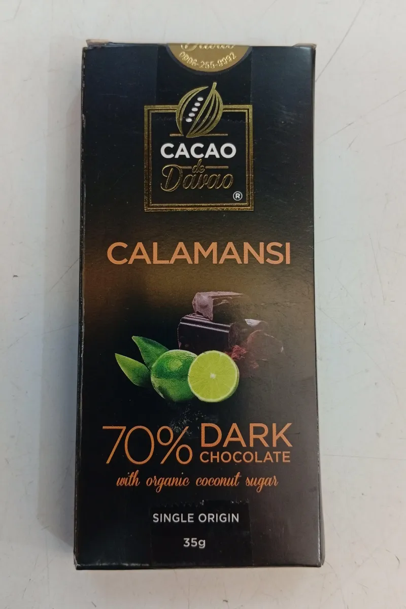 Cacao de Davao Calamansi 70% Dark Chocolate with Coconut Sugar | CALLETS / BAR