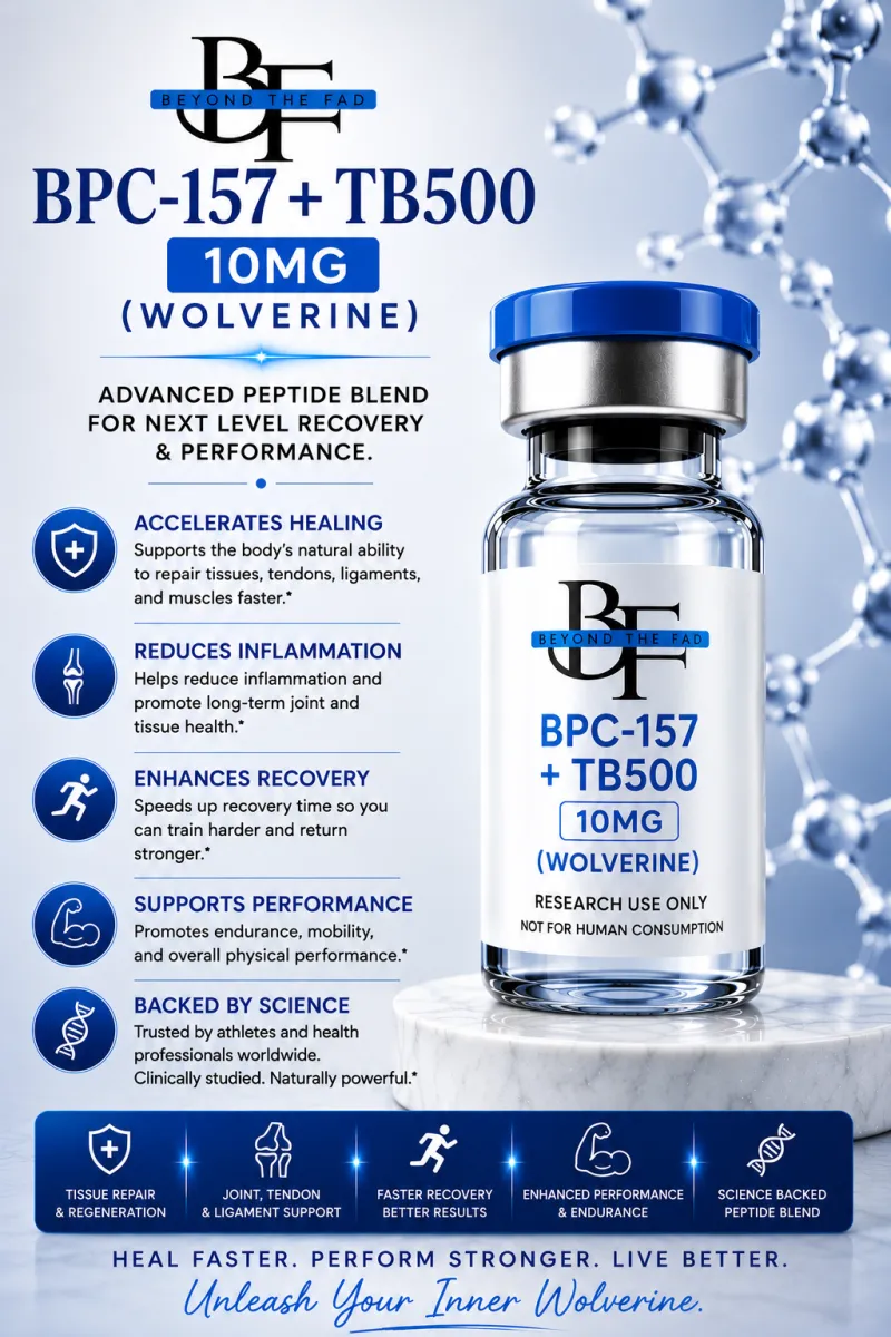 BPC-157 + TB500 10mg (Wolverine Stack)