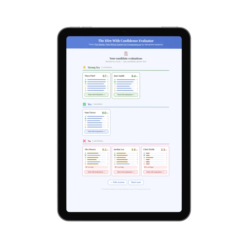 The Hire With Confidence Evaluator