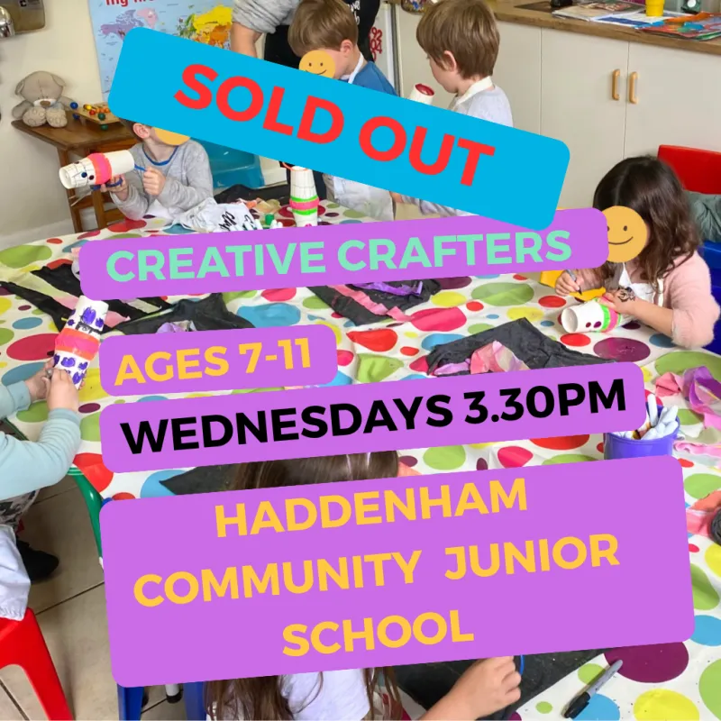 Creative Crafters ages 7-12  Wednesday 3.30pm