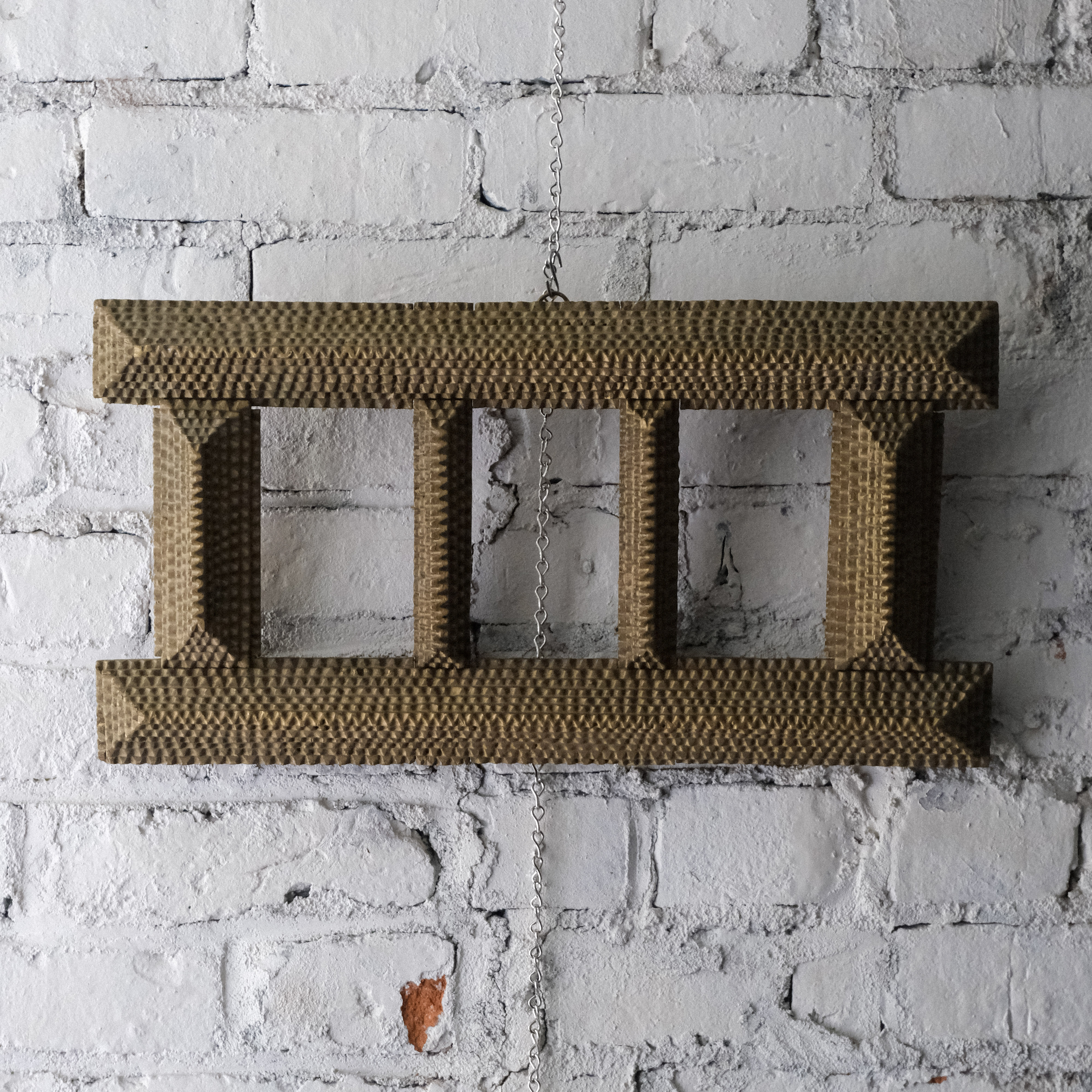 Antique Tramp Art Triple Frame