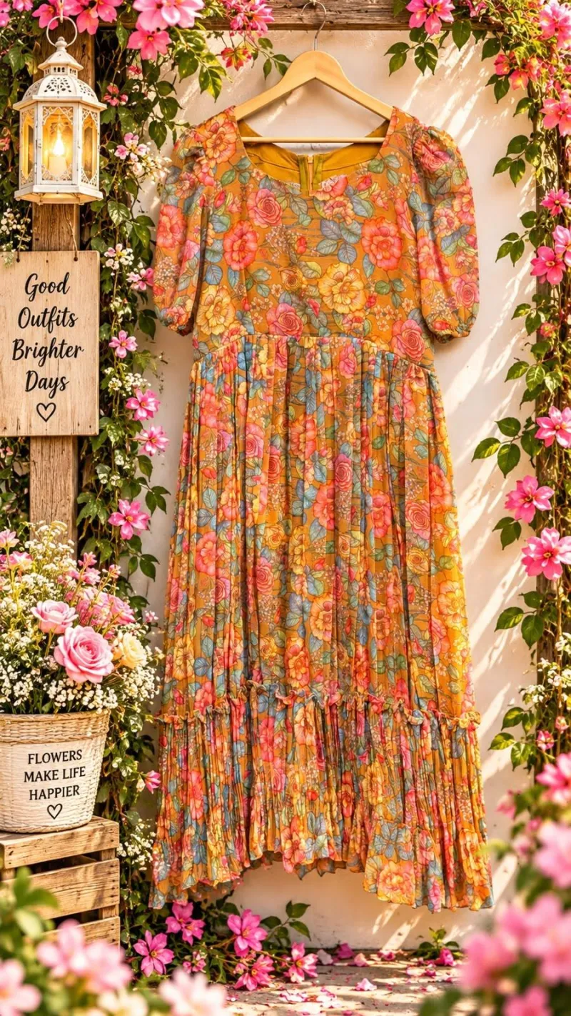 Mustard Color Georgette Maxi