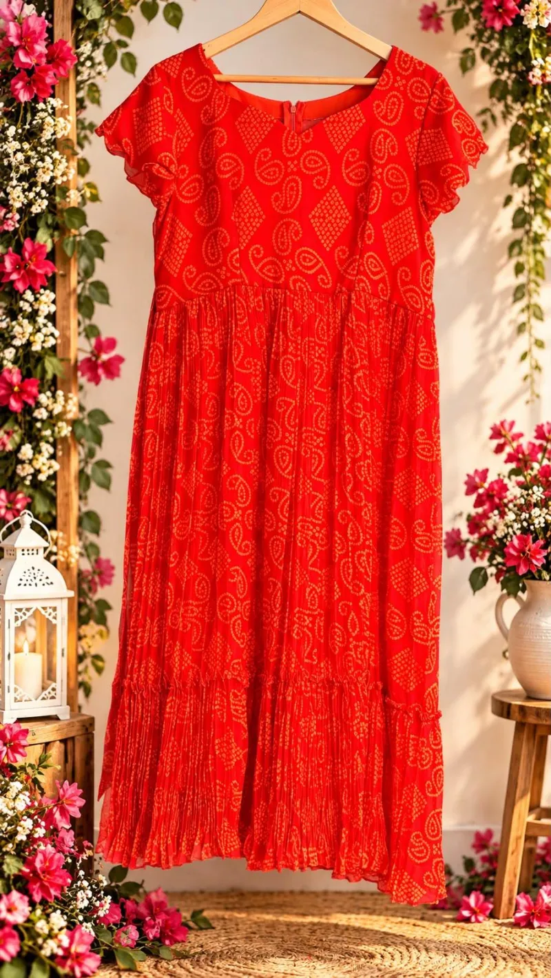 Crush Chiffon Orange Maxi