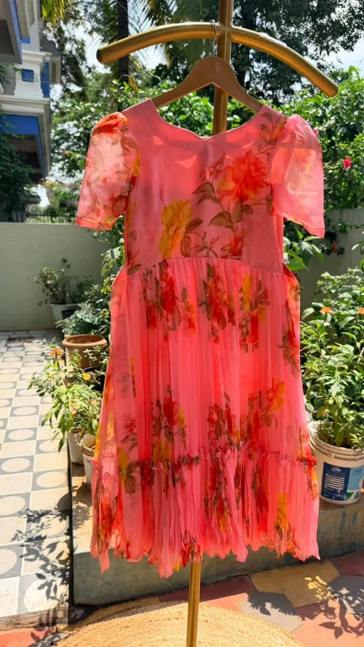 Floral Crush Chiffon Kids Frock