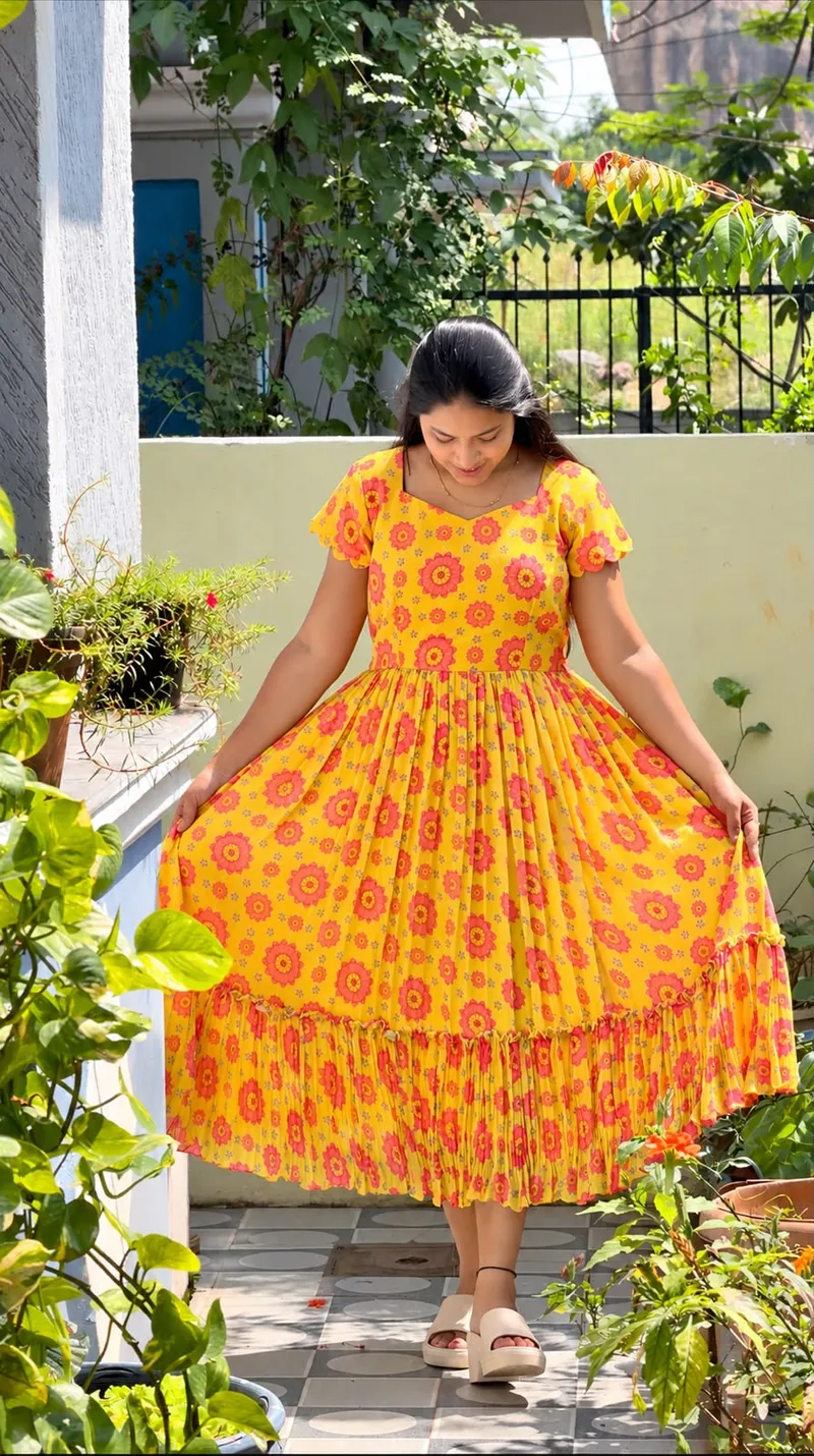 Yellow Georgette Maxi