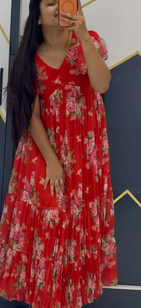 Pure Chiffon Floral Maxi Dress