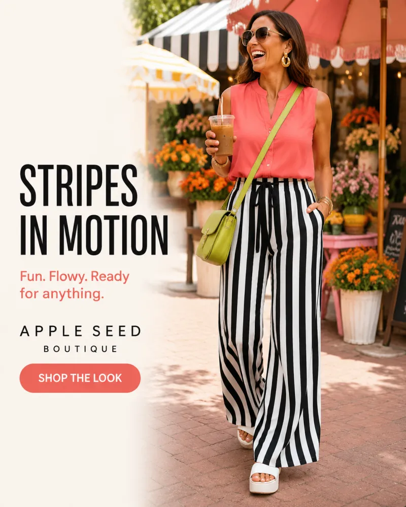 Striped Wide-Leg Casual Pants