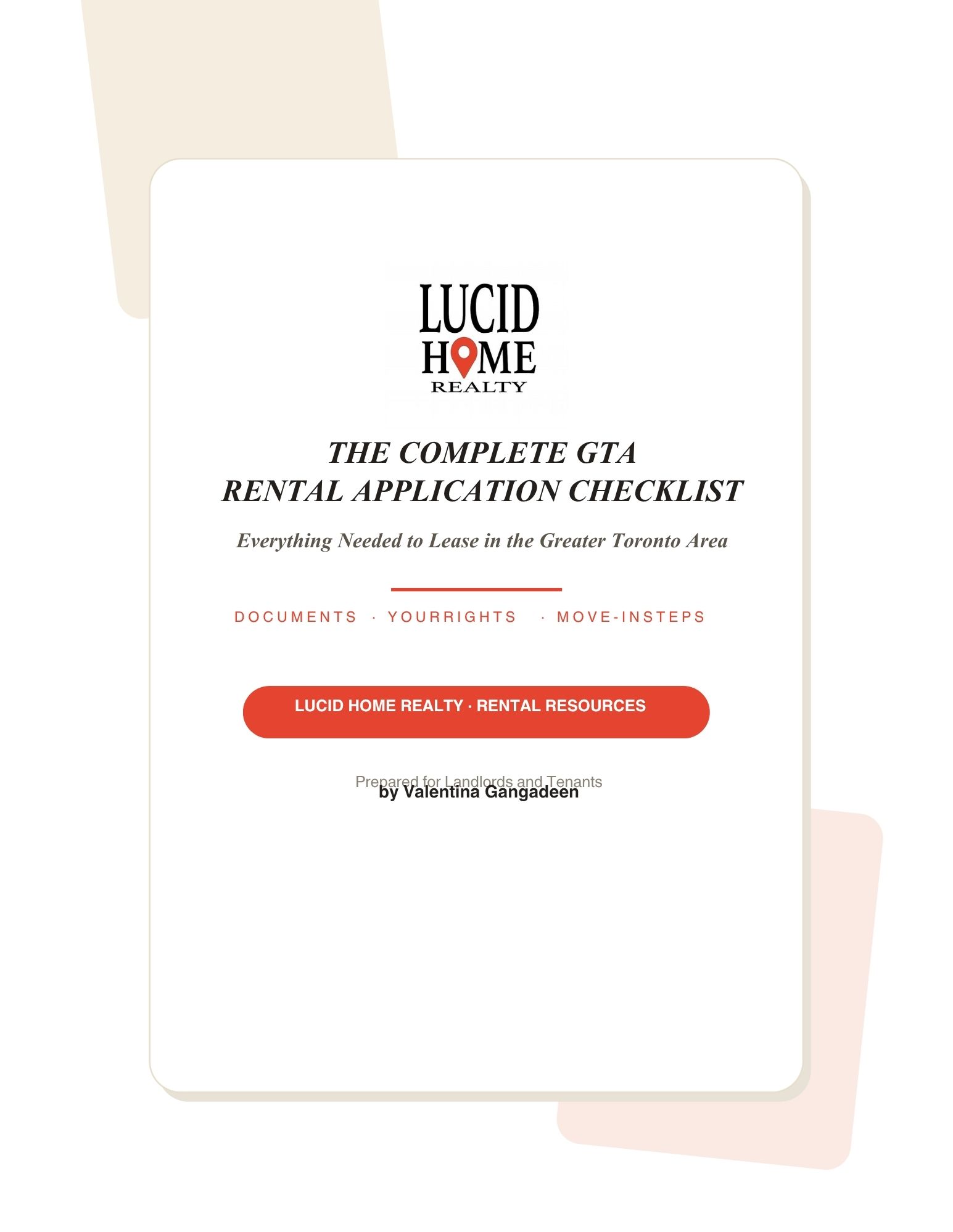 The Compete GTA Rental Application Cheklist 