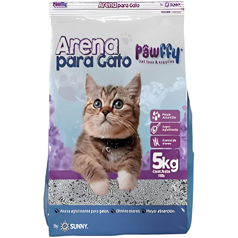 ARENA PARA GATOS PAWFFY LAVANDA 5 KG