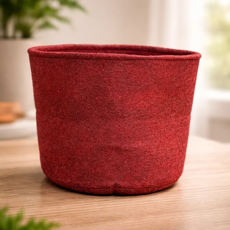 Compact Felt Grow Bag – Red (6×6 cm) (Minimum order 5)