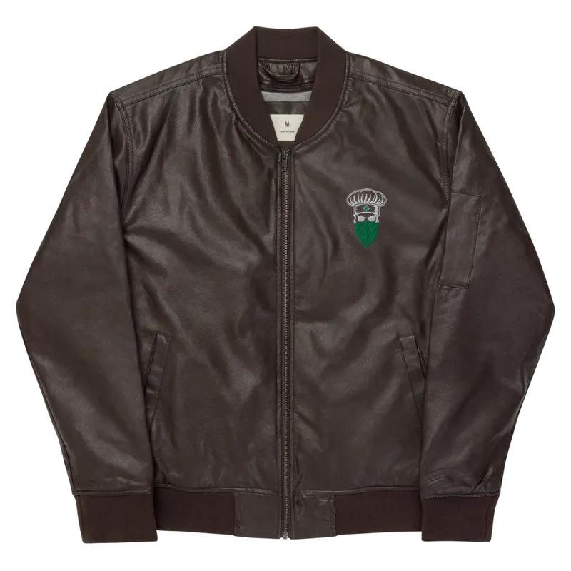 Faux Leather Bomber Jacket
