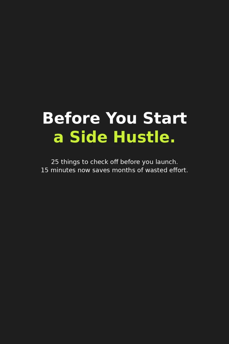 Before You Start a Side Hustle Checklist